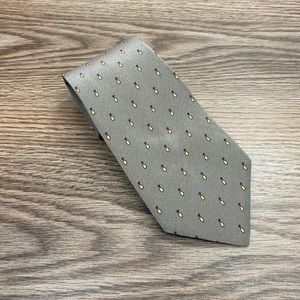 Harry Rosen Grey w/ Gold & Red Check Tie